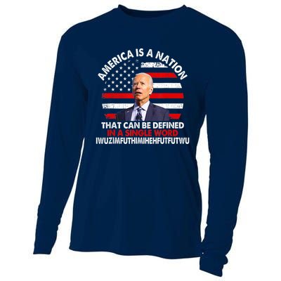 America Is A Nation That Can Be Defined In Single Word Biden Cooling Performance Long Sleeve Crew