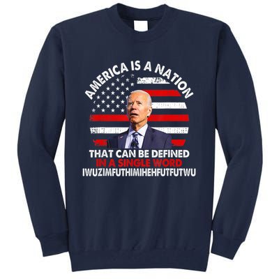 America Is A Nation That Can Be Defined In Single Word Biden Tall Sweatshirt