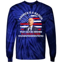 America Is A Nation That Can Be Defined In Single Word Biden Tie-Dye Long Sleeve Shirt