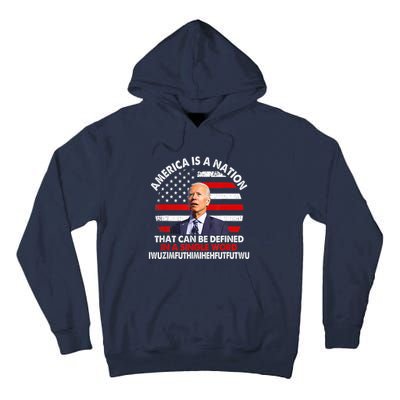 America Is A Nation That Can Be Defined In Single Word Biden Tall Hoodie