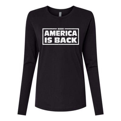 America Is Back Prisedent Biden Supporters Great Gift Womens Cotton Relaxed Long Sleeve T-Shirt