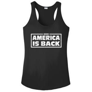 America Is Back Prisedent Biden Supporters Great Gift Ladies PosiCharge Competitor Racerback Tank