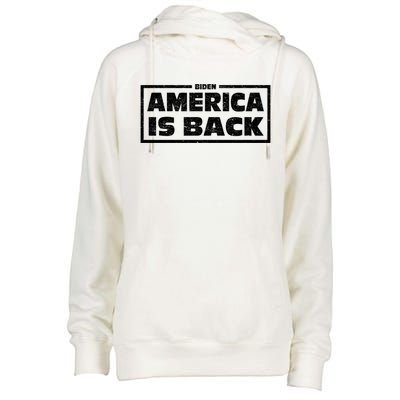 America Is Back Prisedent Biden Supporters Great Gift Womens Funnel Neck Pullover Hood