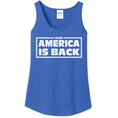 America Is Back Prisedent Biden Supporters Great Gift Ladies Essential Tank