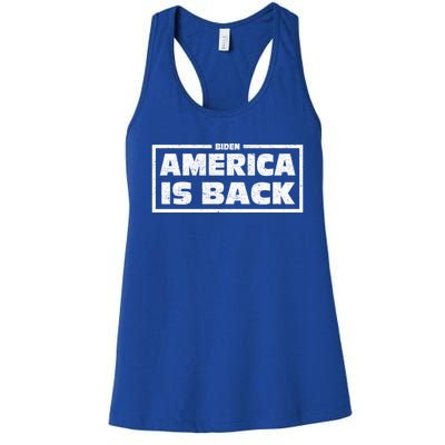 America Is Back Prisedent Biden Supporters Great Gift Women's Racerback Tank