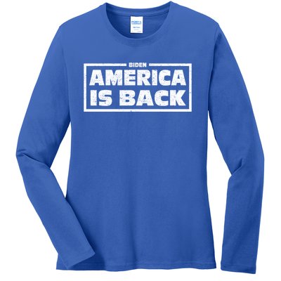 America Is Back Prisedent Biden Supporters Great Gift Ladies Long Sleeve Shirt