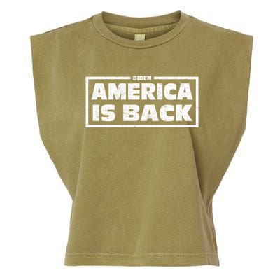 America Is Back Prisedent Biden Supporters Great Gift Garment-Dyed Women's Muscle Tee