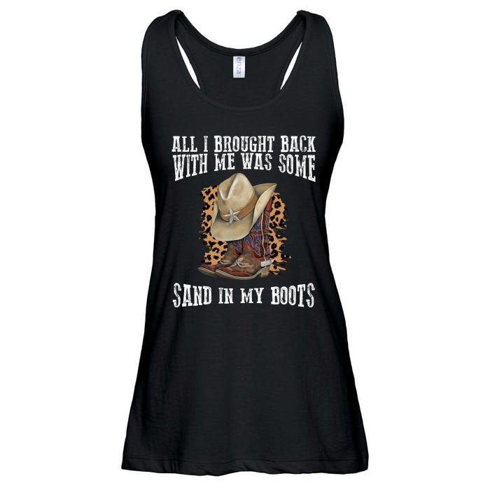 All I Brought Back With Me Was Some Sand In My Boots Ladies Essential Flowy Tank