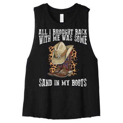 All I Brought Back With Me Was Some Sand In My Boots Women's Racerback Cropped Tank