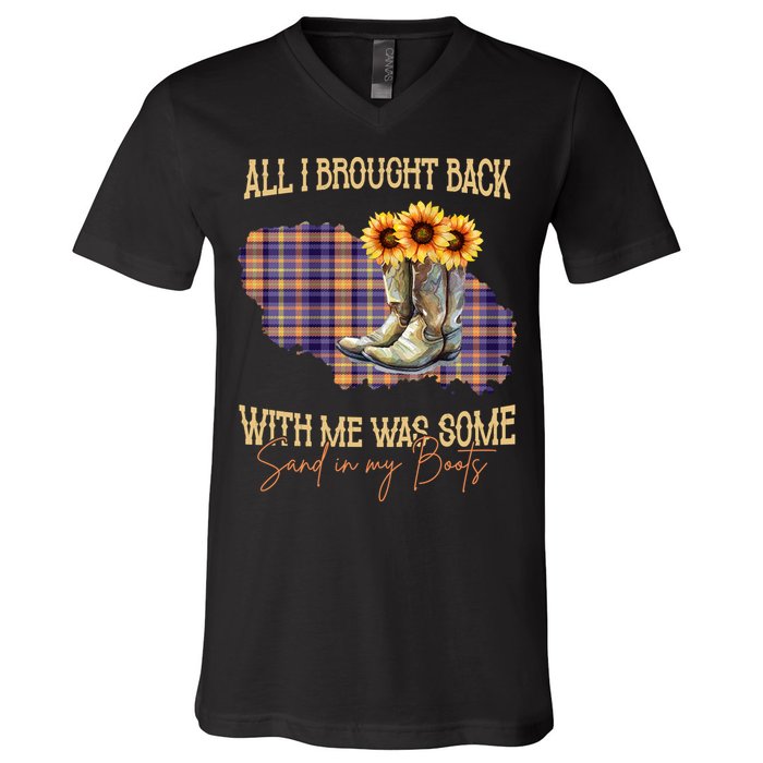 All I Bought Back With Me Was Some Sand In My Boots V-Neck T-Shirt