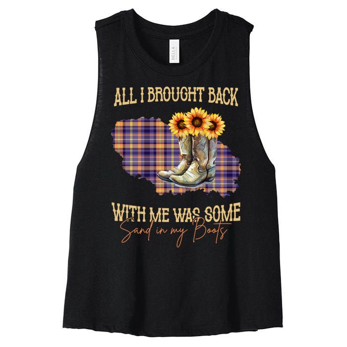 All I Bought Back With Me Was Some Sand In My Boots Women's Racerback Cropped Tank