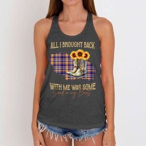 All I Bought Back With Me Was Some Sand In My Boots Women's Knotted Racerback Tank