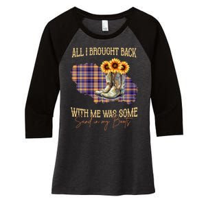 All I Bought Back With Me Was Some Sand In My Boots Women's Tri-Blend 3/4-Sleeve Raglan Shirt