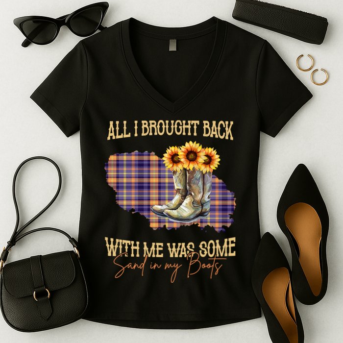All I Bought Back With Me Was Some Sand In My Boots Women's V-Neck T-Shirt