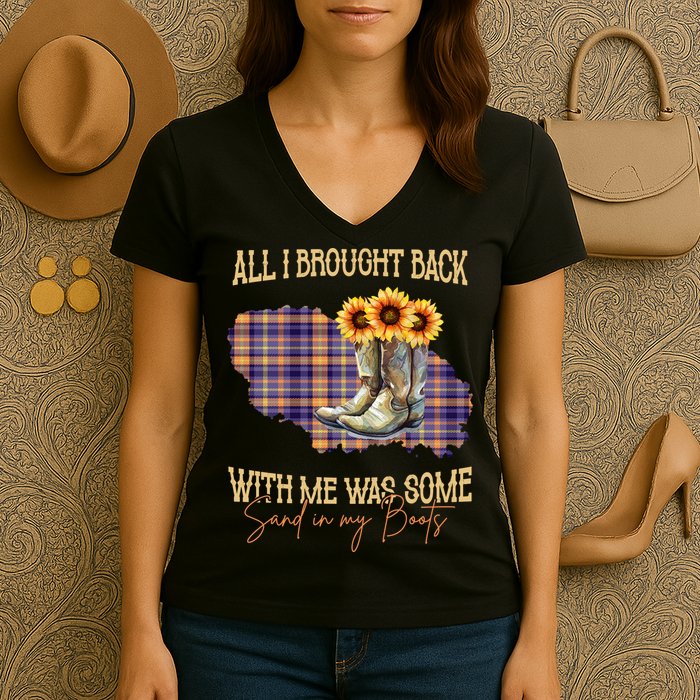All I Bought Back With Me Was Some Sand In My Boots Women's V-Neck T-Shirt