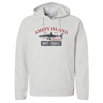 Amity Island Bait And Tackle Retro Fishing Performance Fleece Hoodie