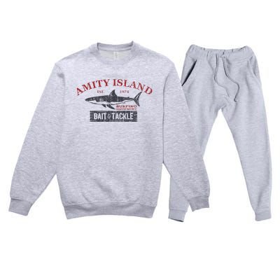 Amity Island Bait And Tackle Retro Fishing Premium Crewneck Sweatsuit Set