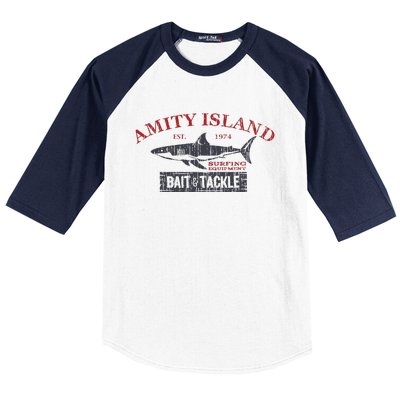 Amity Island Bait And Tackle Retro Fishing Baseball Sleeve Shirt