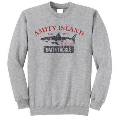 Amity Island Bait And Tackle Retro Fishing Tall Sweatshirt