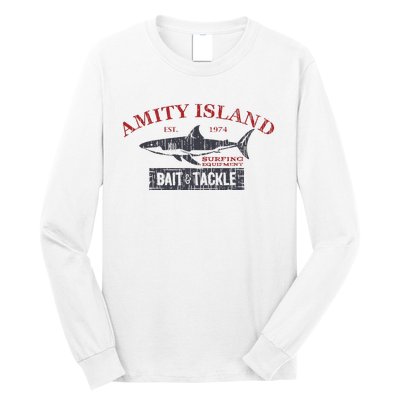 Amity Island Bait And Tackle Retro Fishing Long Sleeve Shirt