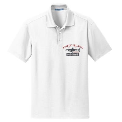 Amity Island Bait And Tackle Retro Fishing Dry Zone Grid Polo