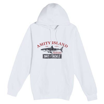 Amity Island Bait And Tackle Retro Fishing Premium Pullover Hoodie