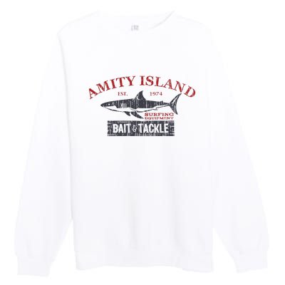 Amity Island Bait And Tackle Retro Fishing Premium Crewneck Sweatshirt