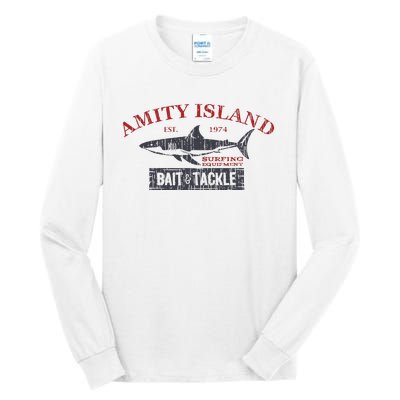 Amity Island Bait And Tackle Retro Fishing Tall Long Sleeve T-Shirt