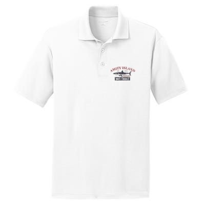 Amity Island Bait And Tackle Retro Fishing PosiCharge RacerMesh Polo