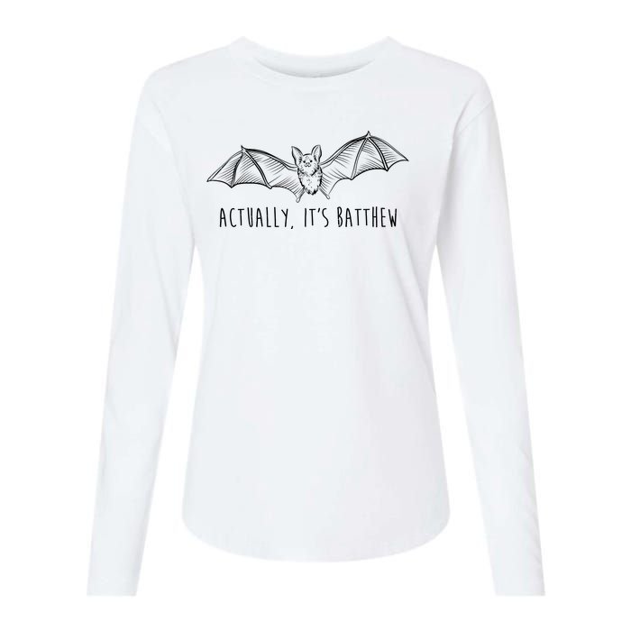 Actually Its Batthew Funny Womens Cotton Relaxed Long Sleeve T-Shirt