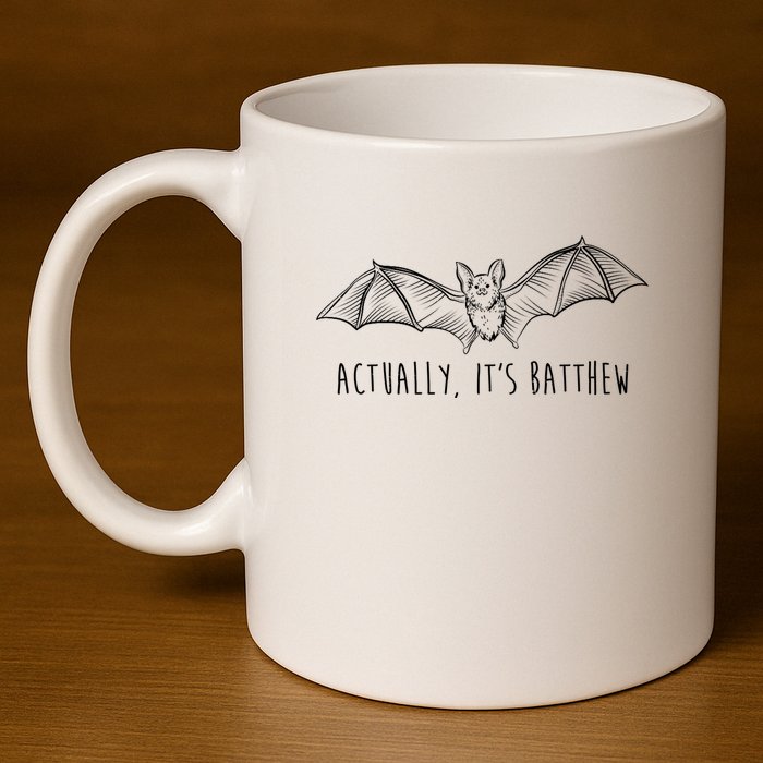 Actually Its Batthew Funny 11oz C Handle Ceramic Mug