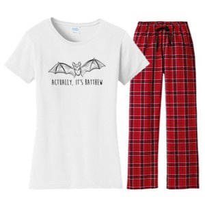 Actually Its Batthew Funny Women's Flannel Pajama Set