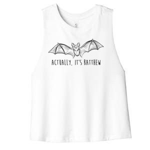 Actually Its Batthew Funny Women's Racerback Cropped Tank