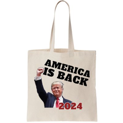 America Is Back 2024 We Won Made History Daddys Tote Bag