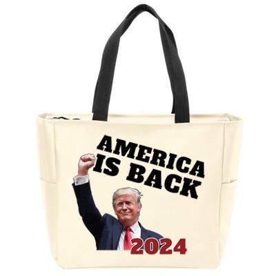 America Is Back 2024 We Won Made History Daddys Zip Tote Bag