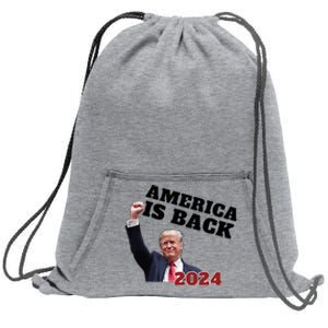 America Is Back 2024 We Won Made History Daddys Sweatshirt Cinch Pack Bag