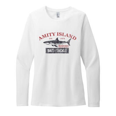 Amity Island Bait And Tackle Retro Fishing Womens CVC Long Sleeve Shirt