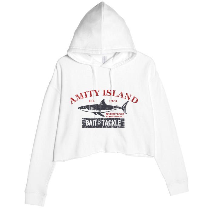 Amity Island Bait And Tackle Retro Fishing Crop Fleece Hoodie