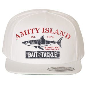 Amity Island Bait And Tackle Retro Fishing Wool Snapback Cap