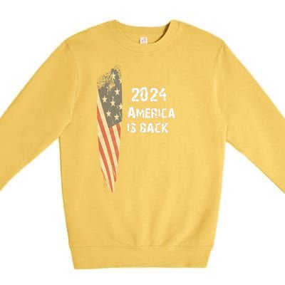 America Is Back | Flag 2024 Premium Crewneck Sweatshirt