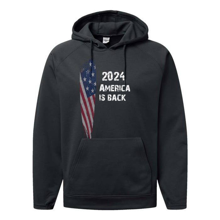 America Is Back | Flag 2024 Performance Fleece Hoodie