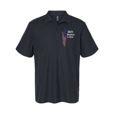 America Is Back | Flag 2024 Softstyle Adult Sport Polo