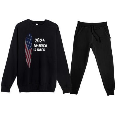 America Is Back | Flag 2024 Premium Crewneck Sweatsuit Set