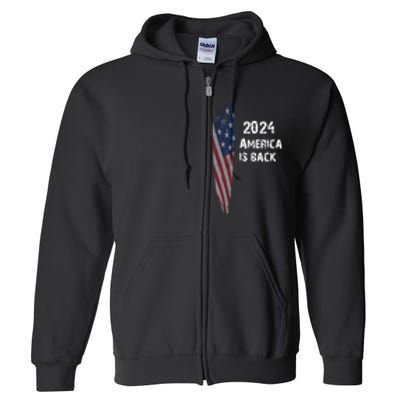 America Is Back | Flag 2024 Full Zip Hoodie