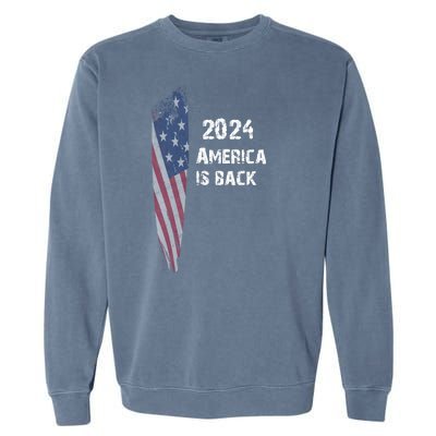 America Is Back | Flag 2024 Garment-Dyed Sweatshirt