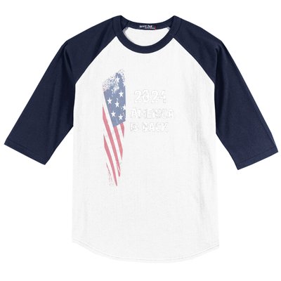 America Is Back | Flag 2024 Baseball Sleeve Shirt