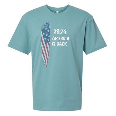 America Is Back | Flag 2024 Sueded Cloud Jersey T-Shirt