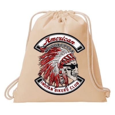 American Indian Bikers Club Motorcycle Biker Bike Drawstring Bag