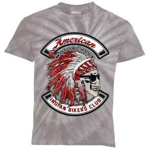 American Indian Bikers Club Motorcycle Biker Bike Kids Tie-Dye T-Shirt