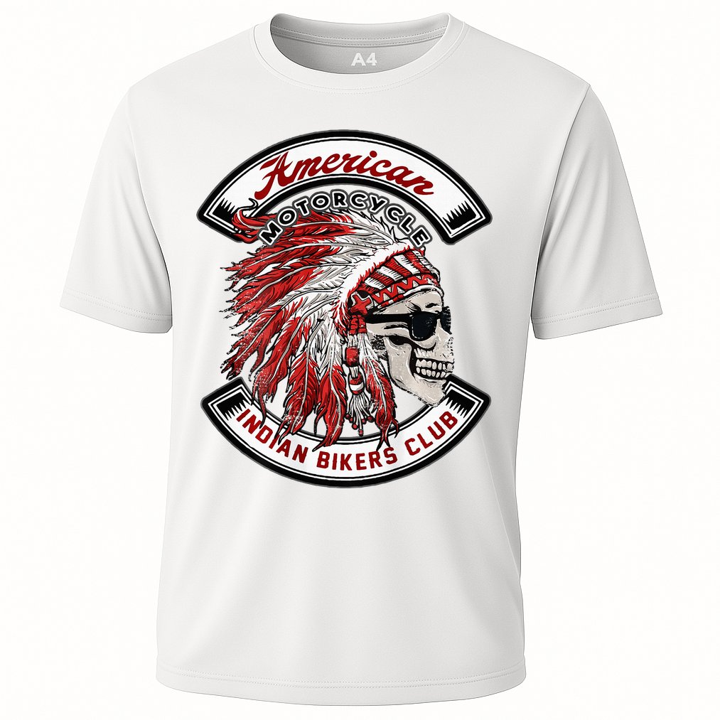 American Indian Bikers Club Motorcycle Biker Bike Cooling Performance Crew T-Shirt